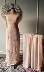 Load image into Gallery viewer, Women&#39;s Lakhnavi Handcrafted Viscose Georgette Chikankari Full Suit Material - HONC03125588
