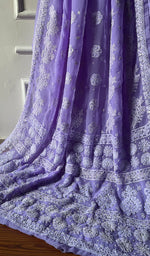 将图像加载到图库查看器中， Women&#39;s Lucknowi Handcrafted Faux-Georgette Chikankari Saree - HONC0228959
