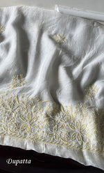 将图像加载到图库查看器中， Women&#39;s Lakhnavi Handcrafted Mul Chanderi Unstitched Kurta And Dupatta Set - HONC0300412
