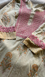 将图像加载到图库查看器中， Women&#39;s Lucknowi Handcrafted Cotton Chikankari Kurti - HONC0301010
