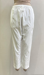 Load image into Gallery viewer, Women&#39;s Lucknowi Handcrafted Linen Cotton Chikankari Pant - HONC0170858