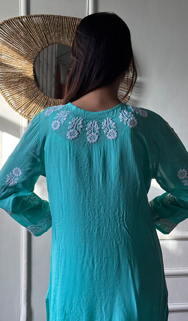 Rupam Women's Lucknowi Handcrafted Modal Cotton Chikankari Kurti - HONC0211887