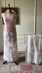 将图像加载到图库查看器中， Women's Lakhnavi Handcrafted Chanderi Silk Unstitched Kurta And Dupatta Set - HONC0329228