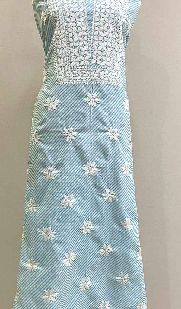 Women's Lakhnavi Handcrafted Cotton Chikankari Unstitched Kurti Fabric - HONC0192295
