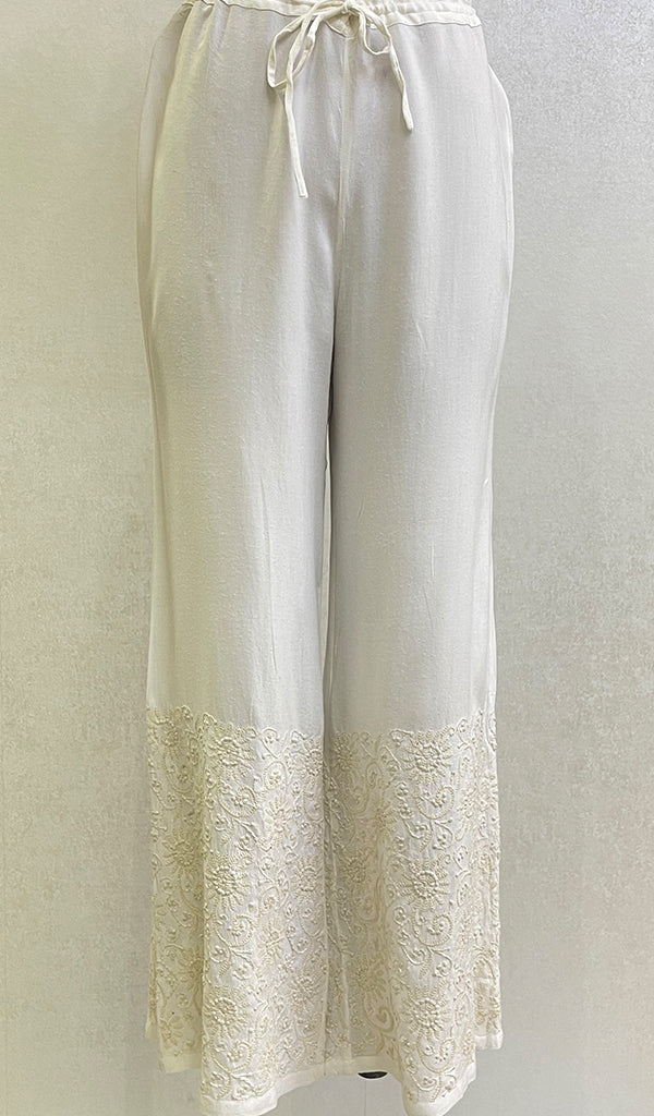 Women's Lucknowi Handcrafted Rayon Chikankari Palazzo - HONC0155713