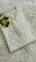 Gulnaaz Women's Lucknowi Handcrafted Mul Cotton Chikankari Kurti - HONC0161269