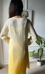 Load image into Gallery viewer, Women&#39;s Lakhnavi Handcrafted Viscose Georgette Chikankari Kurti- HONC0270975
