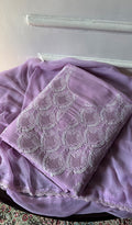 Women's Lakhnavi Handcrafted Cotton Unstitched Chikankari Suit Material - HONC0374499