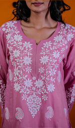 Load image into Gallery viewer, Reet Women&#39;s Lucknowi Handcrafted Cotton Chikankari Kurti - HONC0211952

