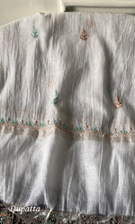 Load image into Gallery viewer, Women's Lakhnavi Handcrafted Mul Chanderi Unstitched Kurta And Dupatta Set- HONC0313655