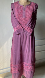 Load image into Gallery viewer, Women&#39;s Lucknowi Handcrafted Cotton Chikankari Kurti - HONC0301003
