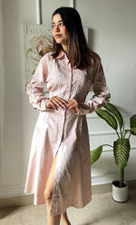Load image into Gallery viewer, Niyat Women&#39;s Lucknowi Handcrafted Cotton Chikankari Long Dress - HONC0308850
