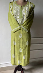 将图像加载到图库查看器中， Women&#39;s Lucknowi Handcrafted Cotton Chikankari Kurti - HONC0301047
