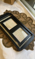 将图像加载到图库查看器中， Handcrafted Chikankari Tray with Two Coasters – Wooden Frame - HONC0269375
