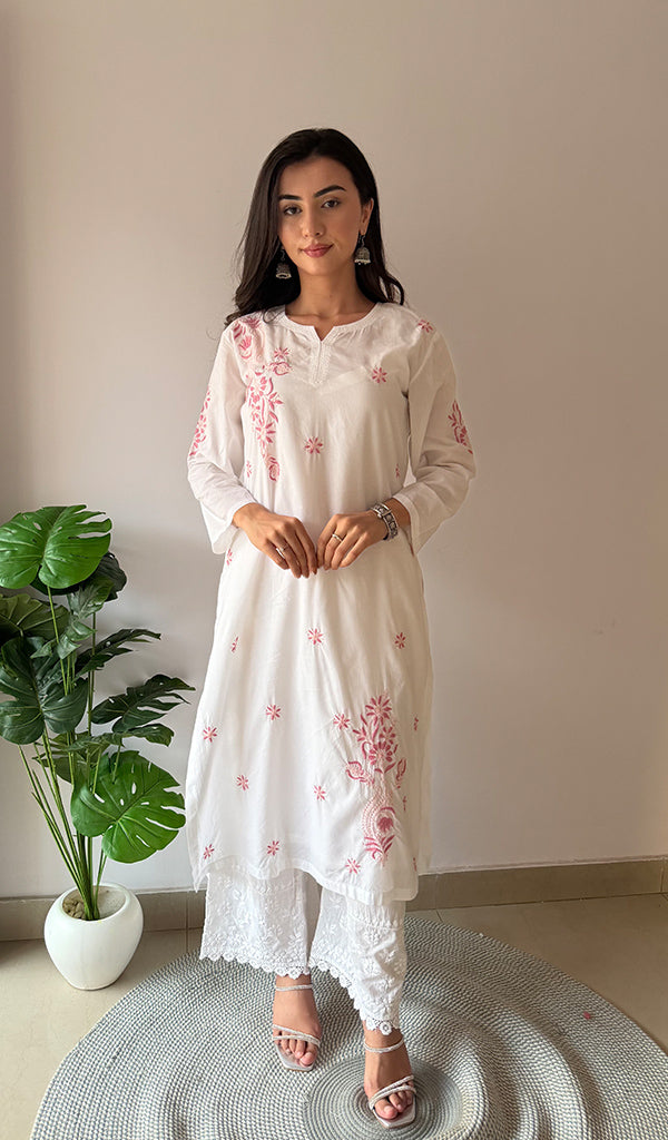 Women's Lucknowi Handcrafted Cotton Chikankari Kurti - HONC03376757