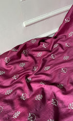 将图像加载到图库查看器中， Lucknowi Handcrafted Chanderi Silk Chikankari Unstitched Unisex Kurta Fabric - HONC0255342