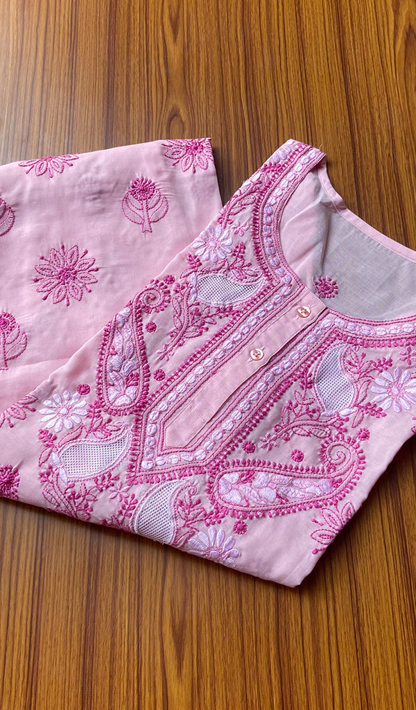 Women's Lakhnavi Handcrafted Cotton Chikankari Kurti - HONC0167635