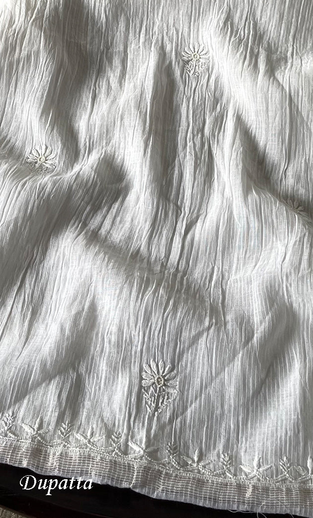 Women's Lakhnavi Handcrafted Maheshwari Mul Chanderi Kurta And Dupatta Set - HONC0312962