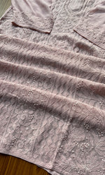 Load image into Gallery viewer, Safiya Women&#39;s Lakhnavi Handcrafted Viscose Georgette Chikankari Kurti - HONC0300299
