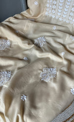 Load image into Gallery viewer, Women&#39;s Lakhnavi Handcrafted Cotton Chikankari Unstitched Kurti Fabric - HONC0302648
