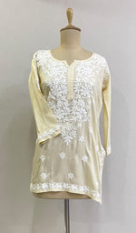 Load image into Gallery viewer, Women&#39;s Lakhnavi Handcrafted Modal Cotton Chikankari Top - HONC0167498
