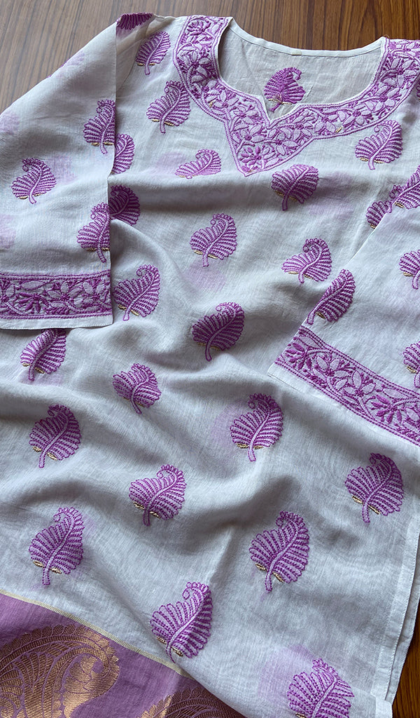 Women's Lakhnavi Handcrafted Cotton Chikankari Kurti - NC3901