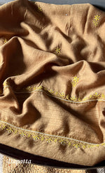 将图像加载到图库查看器中， Women&#39;s Lakhnavi Handcrafted Munga Silk Chikankari Unstitched Kurta And Dupatta Set- HONC0276215
