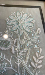 Load image into Gallery viewer, Chikankari Momento Frame – Handcrafted Embroidery (9x 7 Inch, Aqua Green ) - HONC0269437
