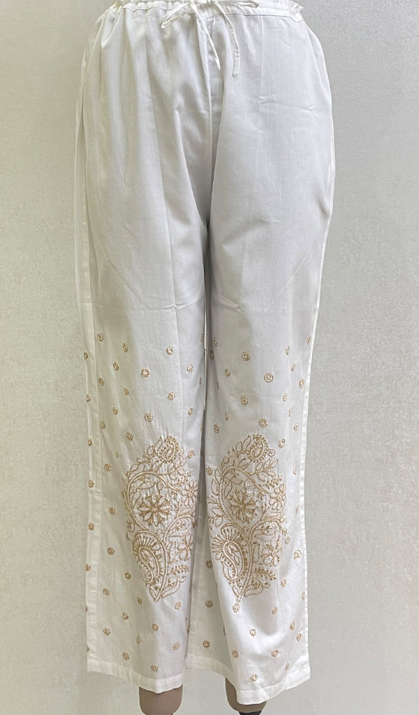 Women's Lakhnavi Handcrafted Cotton Chikankari Palazzo - HONC0155699