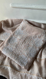 Load image into Gallery viewer, Women's Lakhnavi Handcrafted Mul Chanderi Kurta And Dupatta Set .