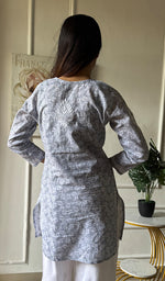 Load image into Gallery viewer, Women's Lakhnavi Handcrafted Cotton Chikankari Top - HONC0346974
