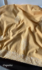 Load image into Gallery viewer, Women&#39;s Lakhnavi Handcrafted Unstitched Cotton Chikankari Suit Material - HONC0275097
