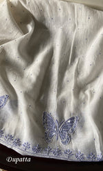 将图像加载到图库查看器中， Women&#39;s Lakhnavi Handcrafted Mul Chanderi Unstitched Kurta And Dupatta Set - HONC0302249
