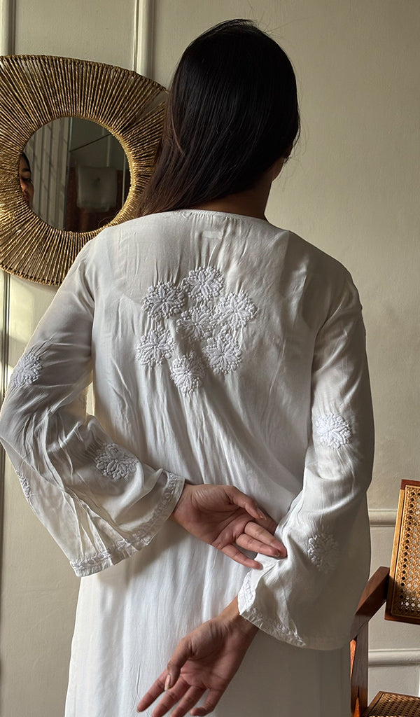 Women's Lucknowi Handcrafted Modal Cotton  Chikankari Kurti - HONC0151549