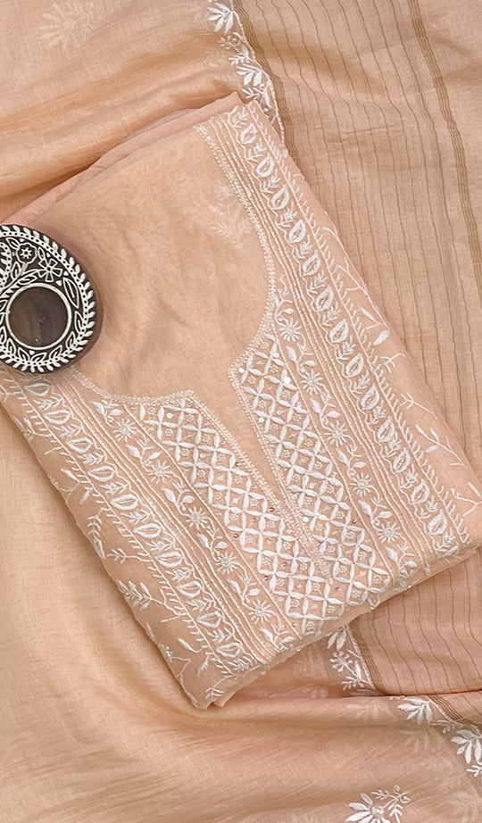Beauty Of Beads | Chikankari Suit Material - Nazrana Chikan – Nazranachikan