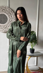 Load image into Gallery viewer, Vaishali Women's Lucknowi Handcrafted Cotton Chikankari Long Dress - HONC0341100