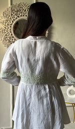 Load image into Gallery viewer, Mahika Women's Lucknowi Handcrafted Slub Cotton Chikankari Shirt - HONC0344220