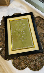 Load image into Gallery viewer, Handcrafted Chikankari Embroidered Frame (10 Inch, Green) - HONC0310988
