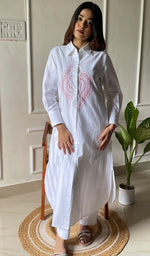 Load image into Gallery viewer, Women&#39;s Lucknowi Handcrafted Cotton Chikankari Dress - HONC0303915

