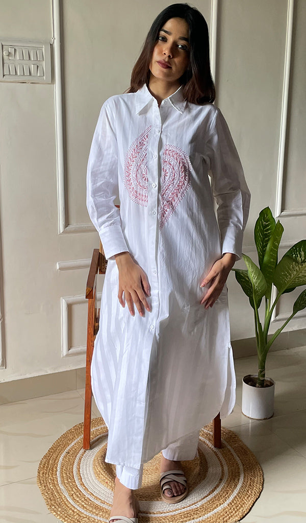 Women's Lucknowi Handcrafted Cotton Chikankari Dress - HONC0303915
