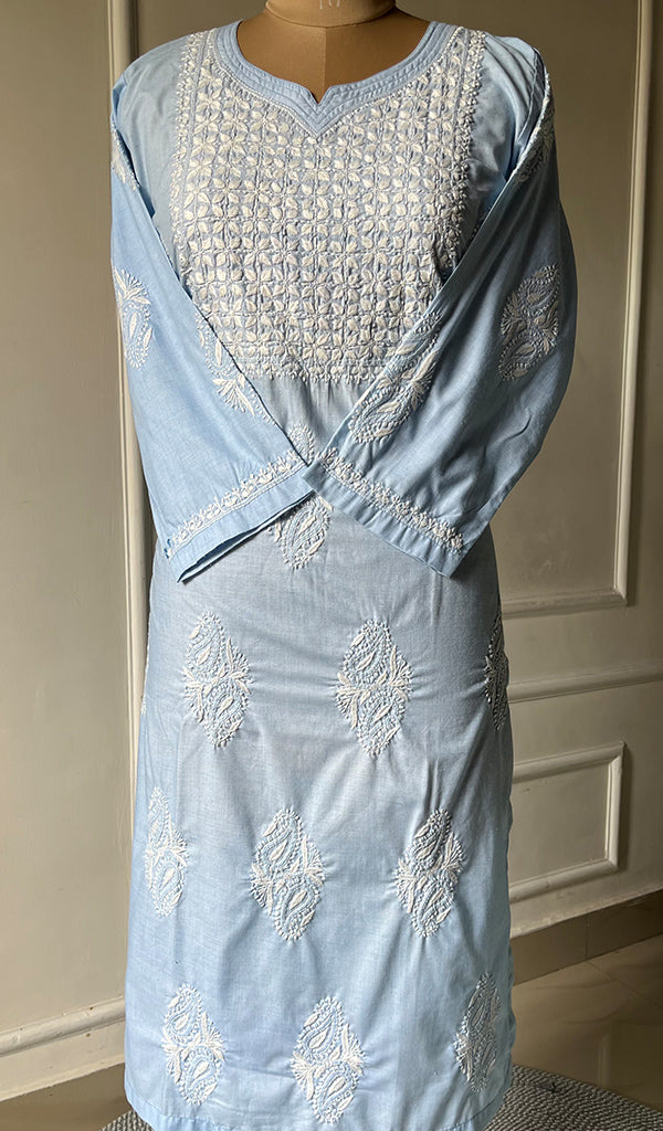 Women's Lucknowi Handcrafted Cotton Chikankari Kurti - HONC0301006