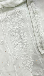 将图像加载到图库查看器中， Anisha Women&#39;s Lakhnavi Handcrafted Viscose Georgette Chikankari Full Suit Material - HONC0202319
