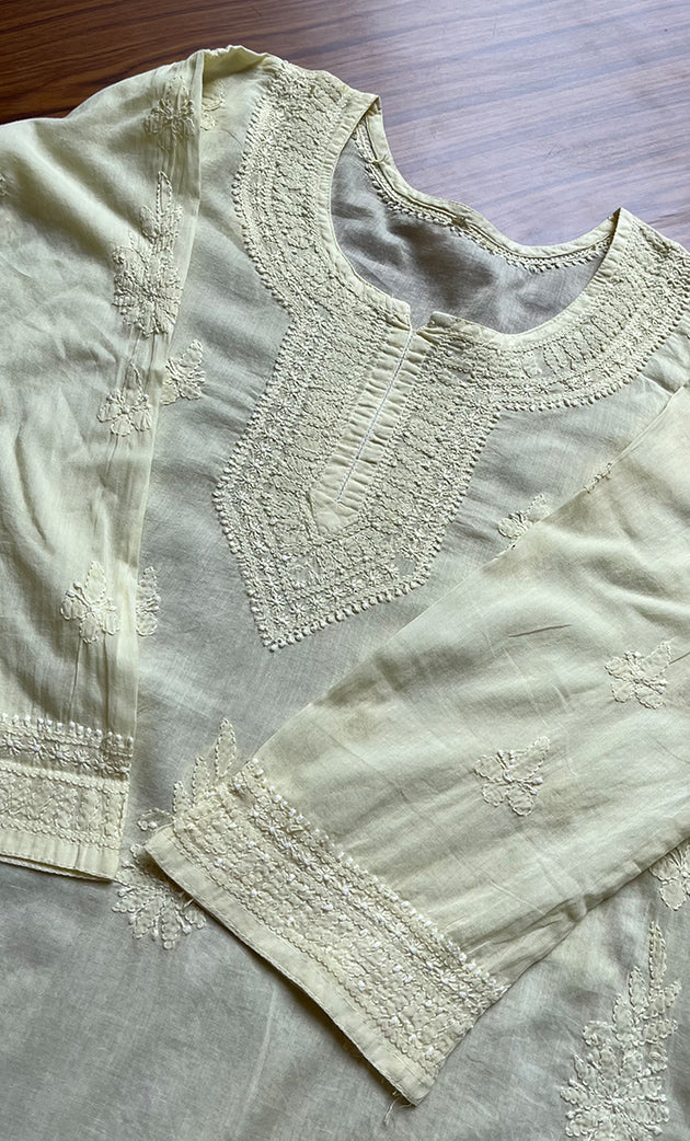 Women's Lakhnavi Handcrafted Cotton Chikankari Top - HONC0214055