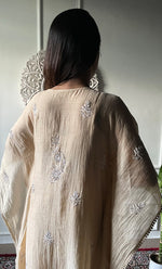 将图像加载到图库查看器中， Women's Lucknowi Handcrafted Mul chanderi Chikankari Kaftan - HONC0318263