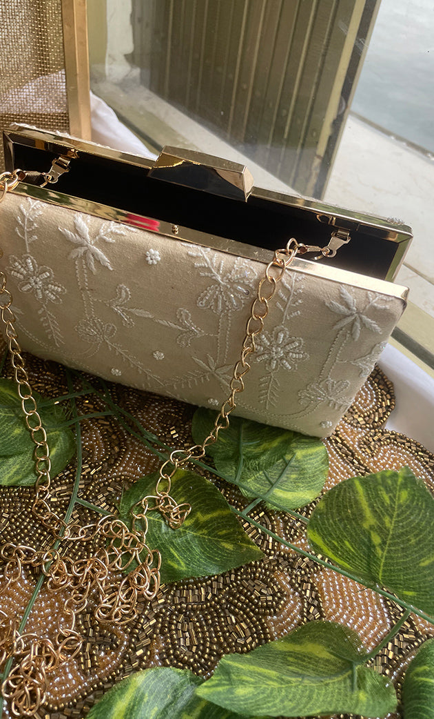 Pink Chikankari Embroidered Clutch - HONC0313600
