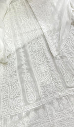 将图像加载到图库查看器中， Women&#39;s Lucknowi Handcrafted Viscose Georgette Chikankari Anarkali Dupatta Set- HONC0217467
