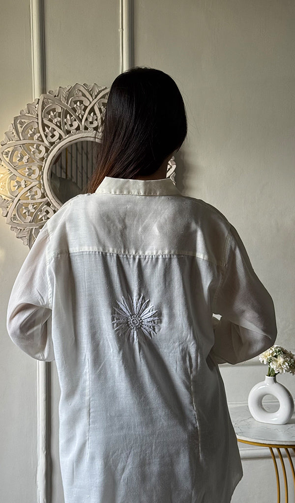 Women's Lakhnavi Handcrafted Cotton Chikankari Top - HONC0344680