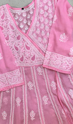 将图像加载到图库查看器中， Abisha Women&#39;s Lucknowi Handcrafted Cotton Chikankari Angrakha - HONC0232847
