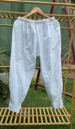 Load image into Gallery viewer, Women&#39;s Lucknowi Handcrafted Cotton Chikankari Pant - HONC0281326
