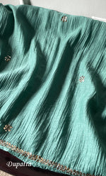 Load image into Gallery viewer, Women's Lakhnavi Handcrafted Mul Chanderi Semi - Stitched Kurta And Dupatta Set - HONC0323624